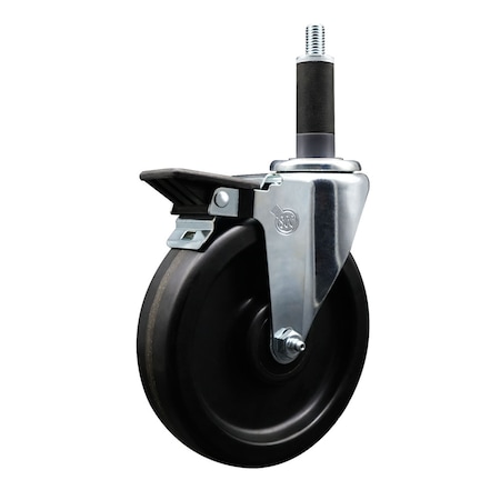 Service Caster 6'' Phenolic Swivel 1'' Expanding Stem Caster with Brake SCC-EX20S615-PHS-PLB-1
